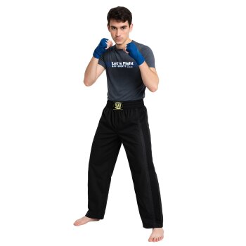 Kickboxhose Netz Gewebe schwarz/schwarz uni 120 (4XS)