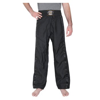 Kickboxhose Netz Gewebe schwarz/schwarz uni 120 (4XS)