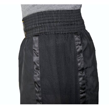 Kickboxhose Netz Gewebe schwarz/schwarz uni 120 (4XS)