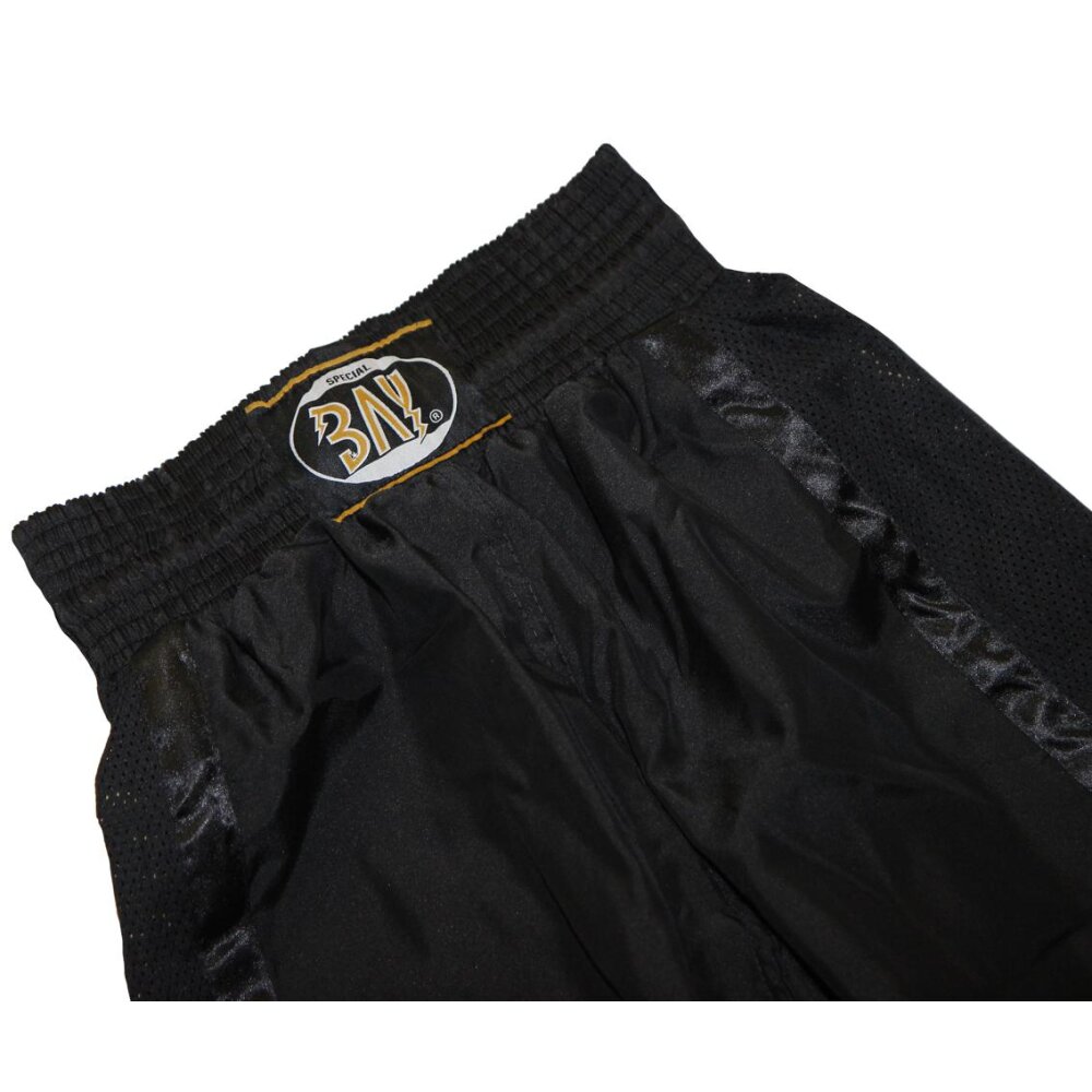 Kickboxhose Netz Gewebe schwarz/schwarz uni 120 (4XS)