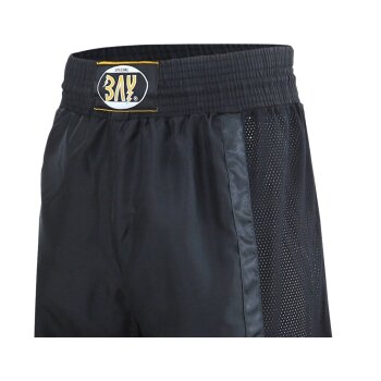 Kickboxhose Netz Gewebe schwarz/schwarz uni 150 (XS)