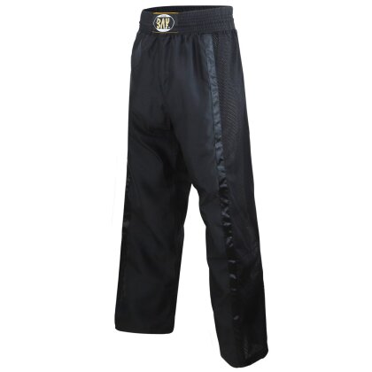 Kickboxhose Netz Gewebe schwarz/schwarz uni 160 (S)