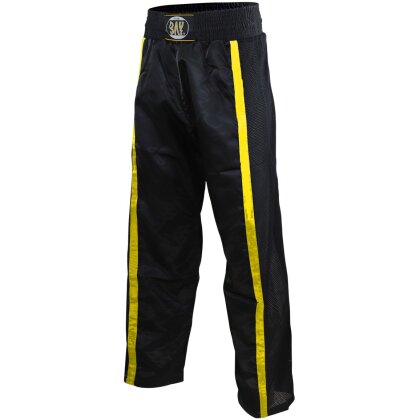 Kickboxhose Netz Gewebe schwarz/gold uni 180 (L)