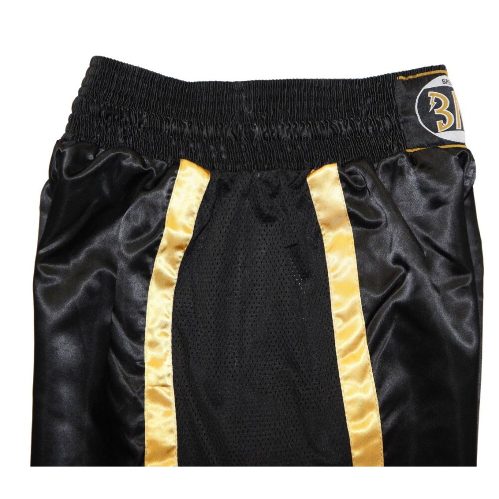 Kickboxhose Netz Gewebe schwarz/gold 180 (L)