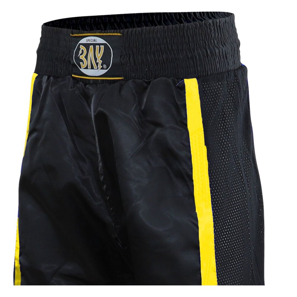 Kickboxhose Netz Gewebe schwarz/gold uni 180 (L)
