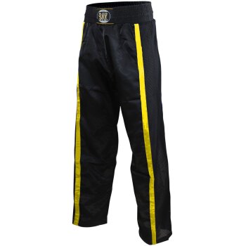 Kickboxhose Netz Gewebe schwarz/gold uni 190 (XL)