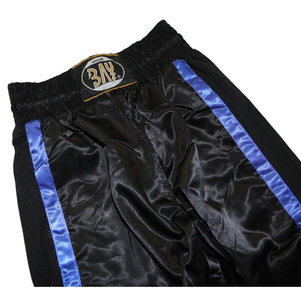 Kickboxhose Netz Gewebe schwarz/blau uni 110 (5XS)