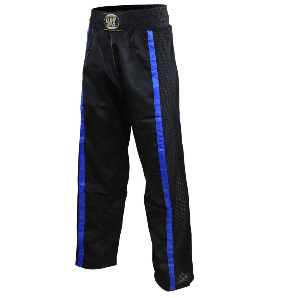 Kickboxhose Netz Gewebe schwarz/blau 170 (M)