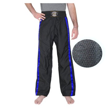 Kickboxhose Netz Gewebe schwarz/blau uni 190 (XL)