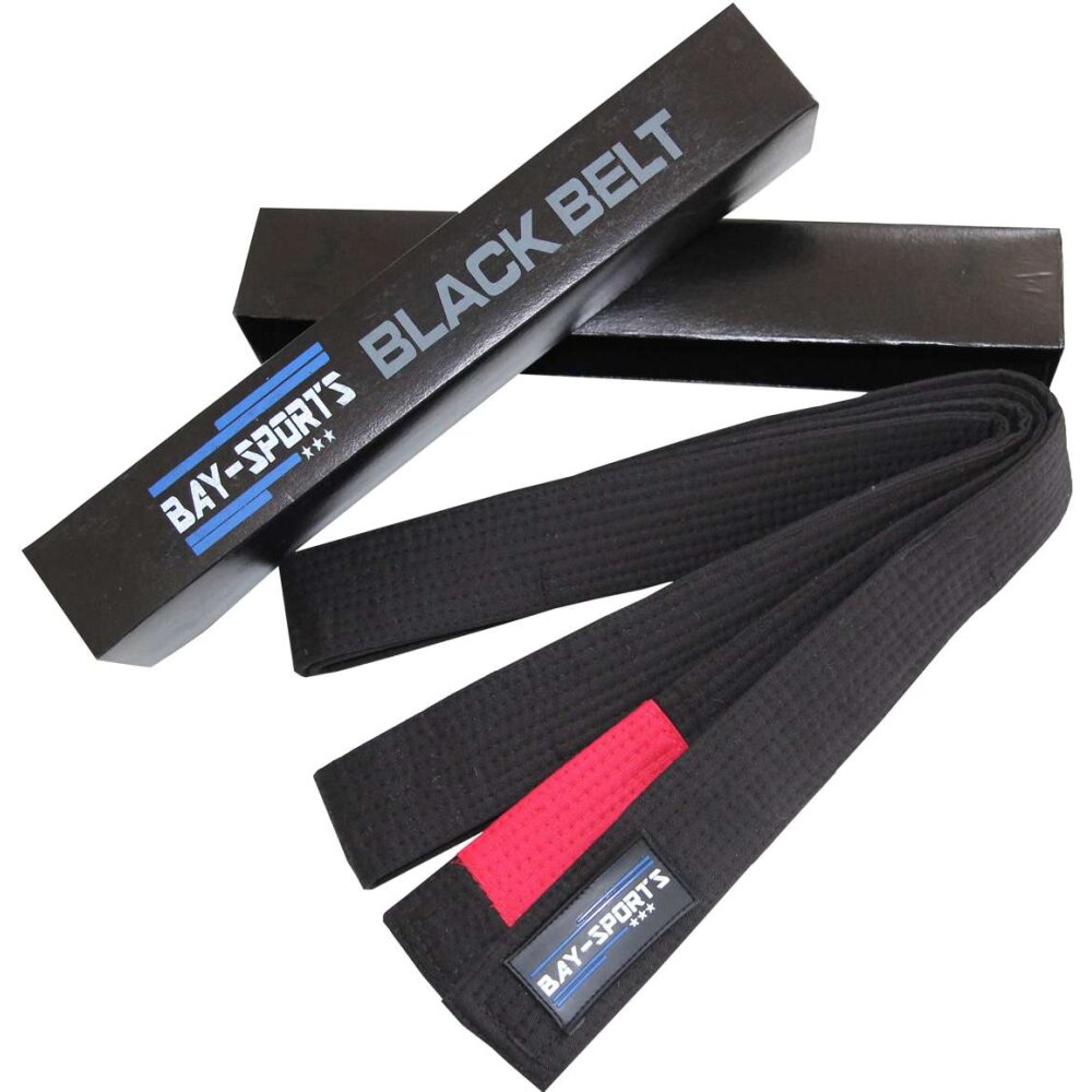 20 Jahre Jubel Angebot - Gürtel BJJ Brazilian Jiu-Jitsu SCHWARZ Master Belt im Karton 280 mit Geschenkkarton