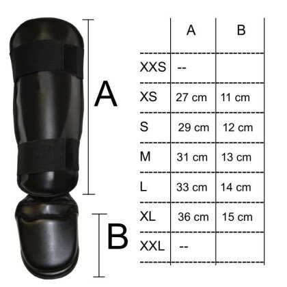 Spann- Schienbeinschutz Two Part schwarz XS - XL