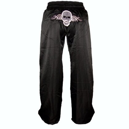 Totenkopf Tribal Skull Kickboxhose schwarz 150 (XS)