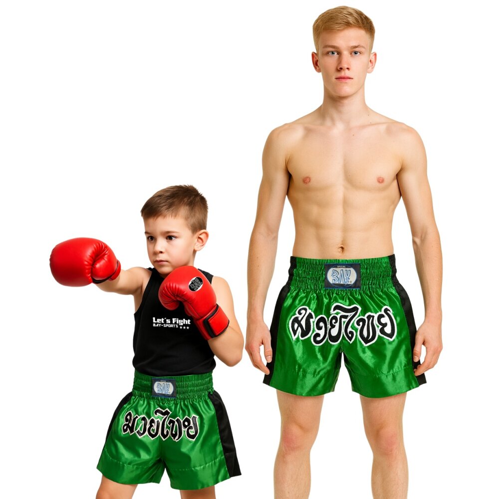SET Angebot Remy Thaiboxhose + Boxbandagen grün XL