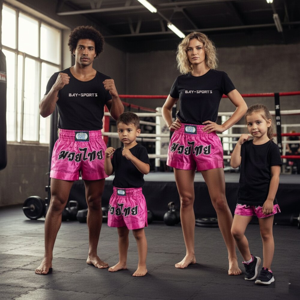 SET Angebot Remy Thaiboxhose + Boxbandagen pink rosa M