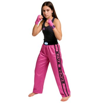 Pink Script Kickboxhose rosa pink Mädchen Damen XS - XL