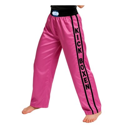 Pink Script Kickboxhose rosa Kinder Damen 150 (XS)
