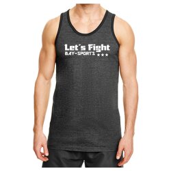 Tank Top Gym Shirt Let&acute;s Fight grau schwarz L