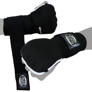Wave Gel weiß/schwarz gepolsterte Neopren Boxbandagen Handschuhe XS