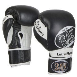 20 Jahre Jubel Angebot - STRIKE Boxhandschuhe Wettkampf, Sparrimg, Rinder Leder schwarz 10, 12 Unzen