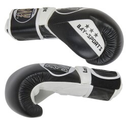 20 Jahre Jubel Angebot - STRIKE Boxhandschuhe Wettkampf, Sparrimg, Rinder Leder schwarz 10, 12 Unzen