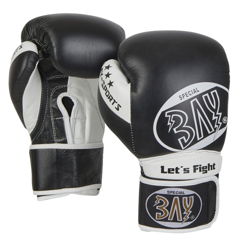 20 Jahre Jubel Angebot - STRIKE Boxhandschuhe Wettkampf, Sparrimg, Rinder Leder schwarz 10, 12 Unzen