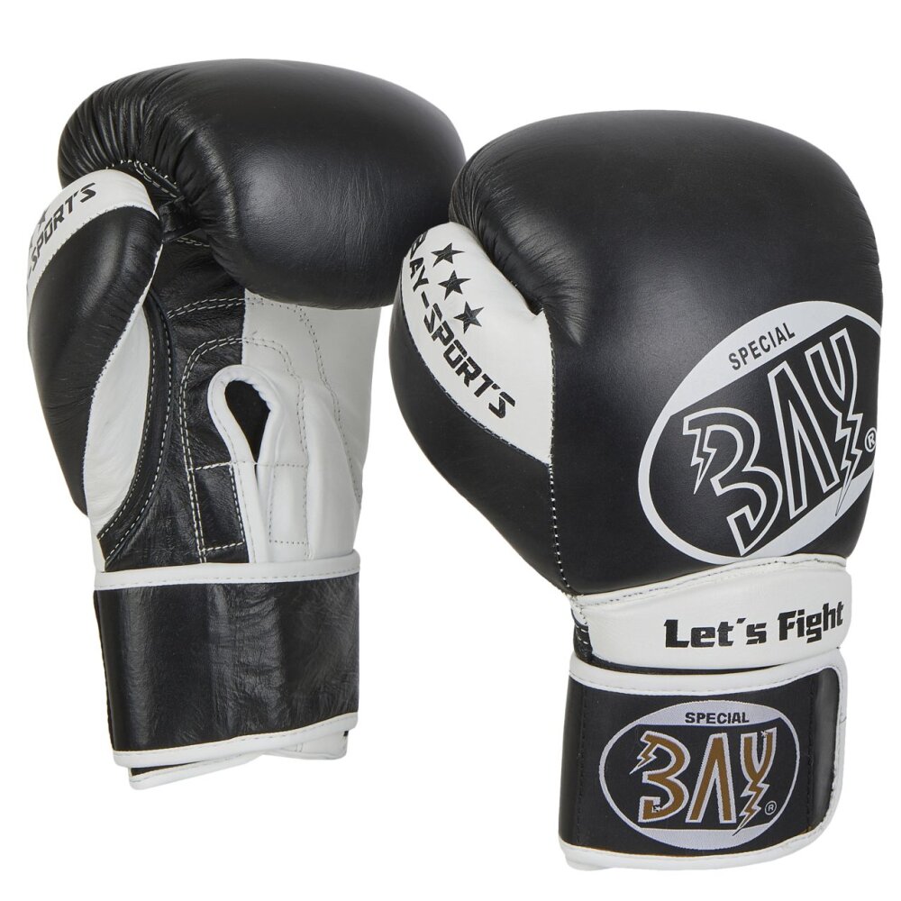 20 Jahre Jubel Angebot - STRIKE Boxhandschuhe Wettkampf, Sparrimg, Rinder Leder schwarz 10, 12 Unzen
