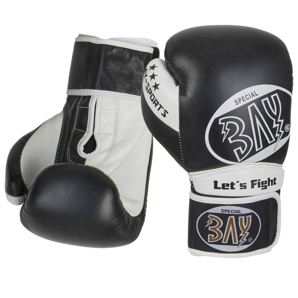 20 Jahre Jubel Angebot - STRIKE Boxhandschuhe Wettkampf, Sparrimg, Rinder Leder schwarz 10, 12 Unzen