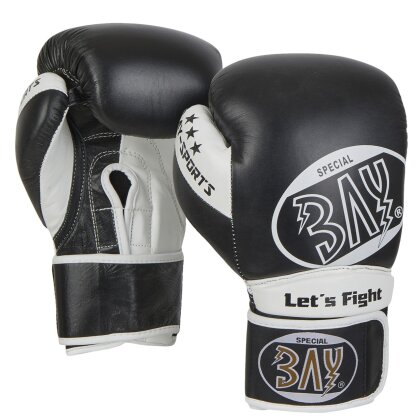 20 Jahre Jubel Angebot - STRIKE Boxhandschuhe Wettkampf, Sparrimg, Rinder Leder schwarz 12 Unzen