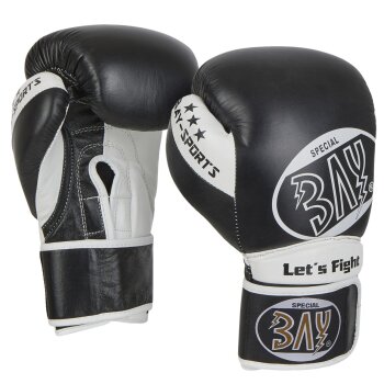 20 Jahre Jubel Angebot - STRIKE Boxhandschuhe Wettkampf, Sparrimg, Rinder Leder schwarz 12 Unzen
