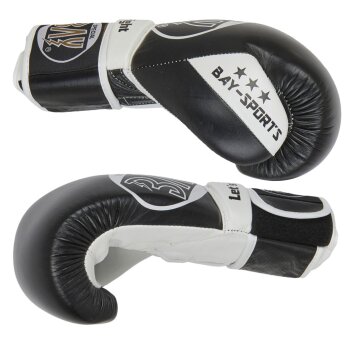 20 Jahre Jubel Angebot - STRIKE Boxhandschuhe Wettkampf, Sparrimg, Rinder Leder schwarz 12 Unzen