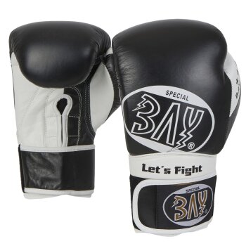 20 Jahre Jubel Angebot - STRIKE Boxhandschuhe Wettkampf, Sparrimg, Rinder Leder schwarz 12 Unzen