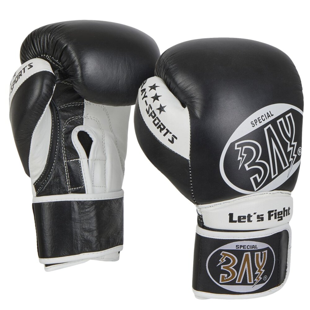 20 Jahre Jubel Angebot - STRIKE Boxhandschuhe Wettkampf, Sparrimg, Rinder Leder schwarz 12 Unzen