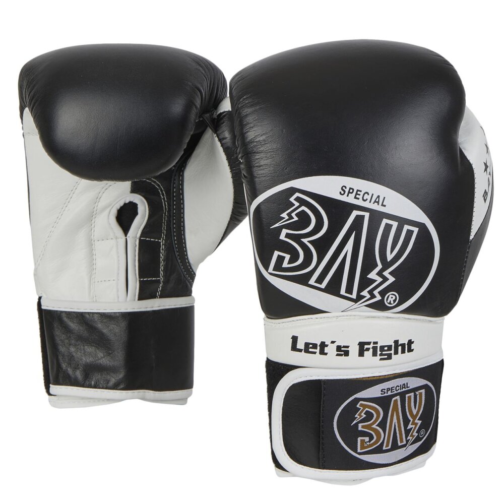 20 Jahre Jubel Angebot - STRIKE Boxhandschuhe Wettkampf, Sparrimg, Rinder Leder schwarz 12 Unzen