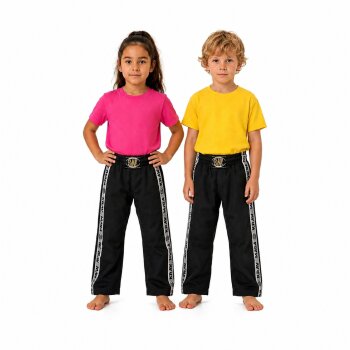 Krav Maga Hose Stripes schwarz Baumwolle 130 (XXXS)