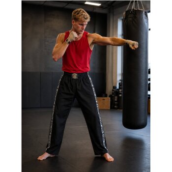 Krav Maga Hose Stripes schwarz Baumwolle 140 (XXS)