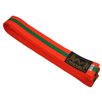 3-farbige Budogürtel orange/grün/orange 280