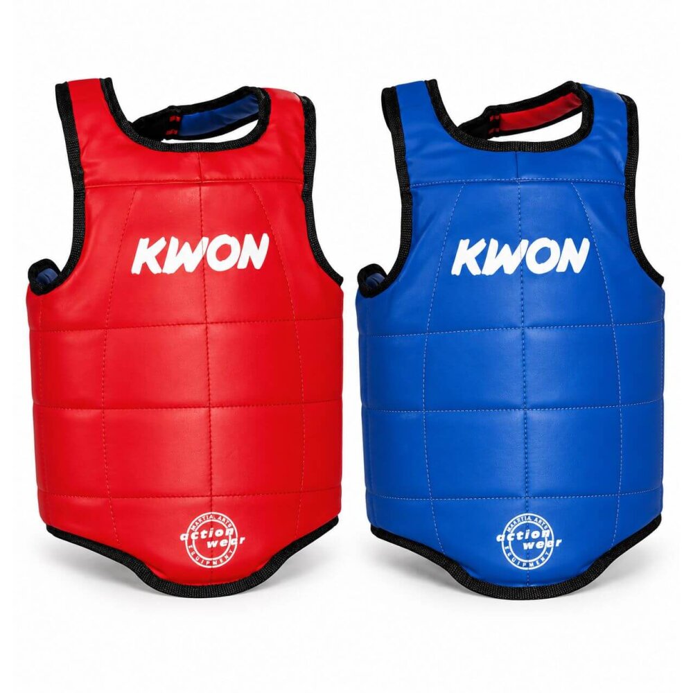 Kampfsport Double Schutzweste Körperschutz rot/blau XS