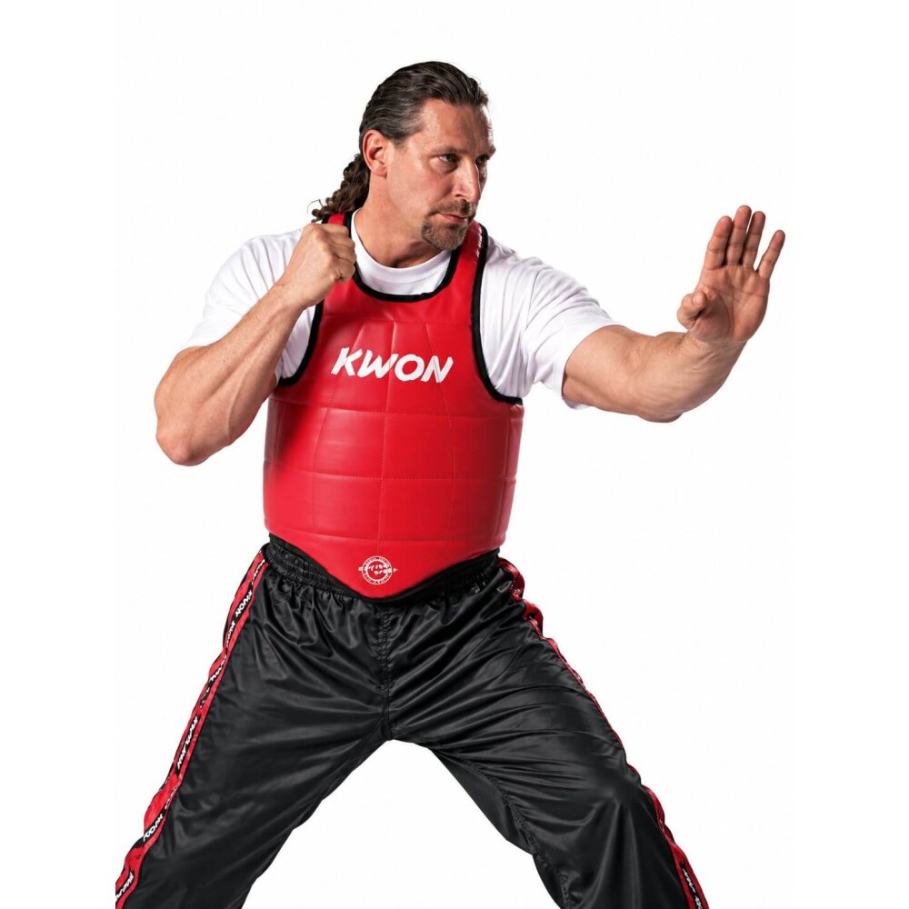 Kampfsport Double Schutzweste Körperschutz rot/blau XS
