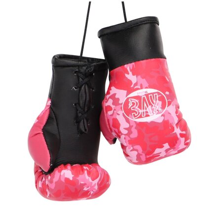 Mini Boxhandschuhe Anhänger Deko fürs Auto, Tasche usw. pink rosa/camouflage