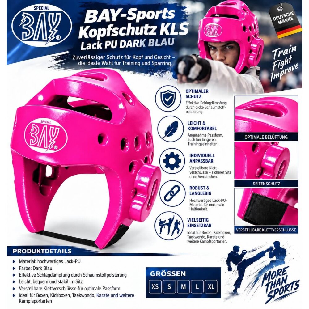 Kopfschutz KLS Lack PU Tauchlackiert PINK ROSA