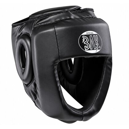 Kopfschutz Full Chin PU Leder Vollkontakt schwarz