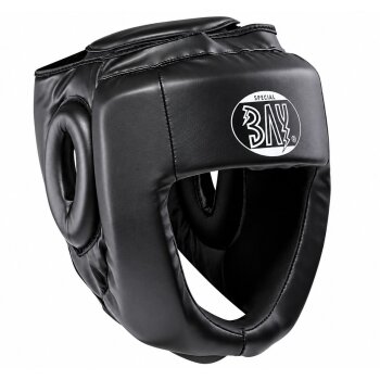 Kopfschutz Full Chin PU Leder Vollkontakt schwarz