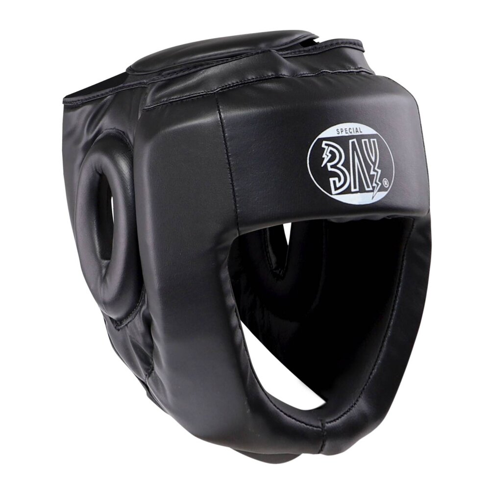 Kopfschutz Full Chin PU Leder Vollkontakt schwarz S - XL