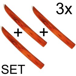 3er Set Tanto Holzmesser rot oder schwarz Trainingsmesser Messer Holz 29 cm SV