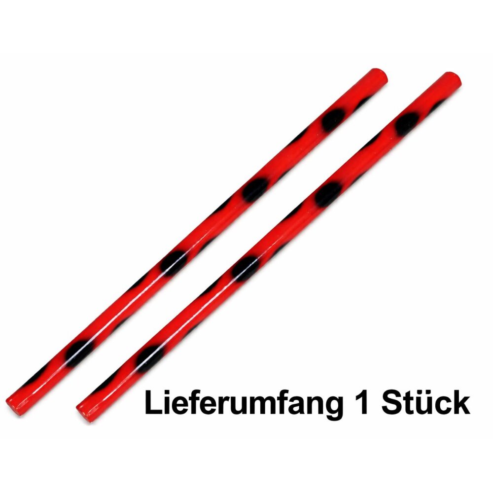 Escrima Rattan lackiert rot/schwarz 65 cm