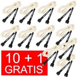 10 + 1 GRATIS Angebot (11 St&uuml;ck) Sports 310 Nylon Springseil Skipping Rope wei&szlig;