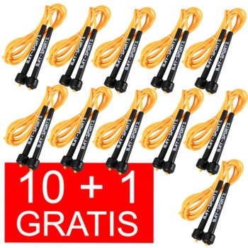 10 + 1 GRATIS Angebot (11 Stück) Sports 310 Nylon Springseil Skipping Rope gelb