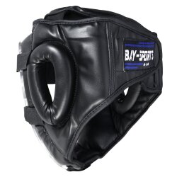 Kopfschutz WP mit abnehmbarer Plexiglas Maske Leder PU schwarz S - XL