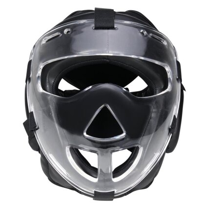 Kopfschutz WP mit abnehmbarer Plexiglas Maske Leder PU schwarz XL