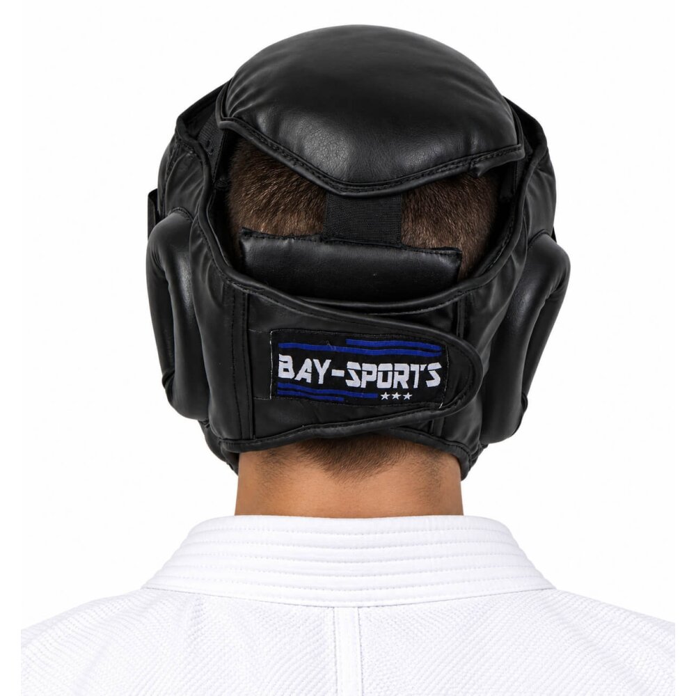Kopfschutz WP mit abnehmbarer Plexiglas Maske Leder PU schwarz XL